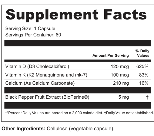 Supplement Facts for Sunspire